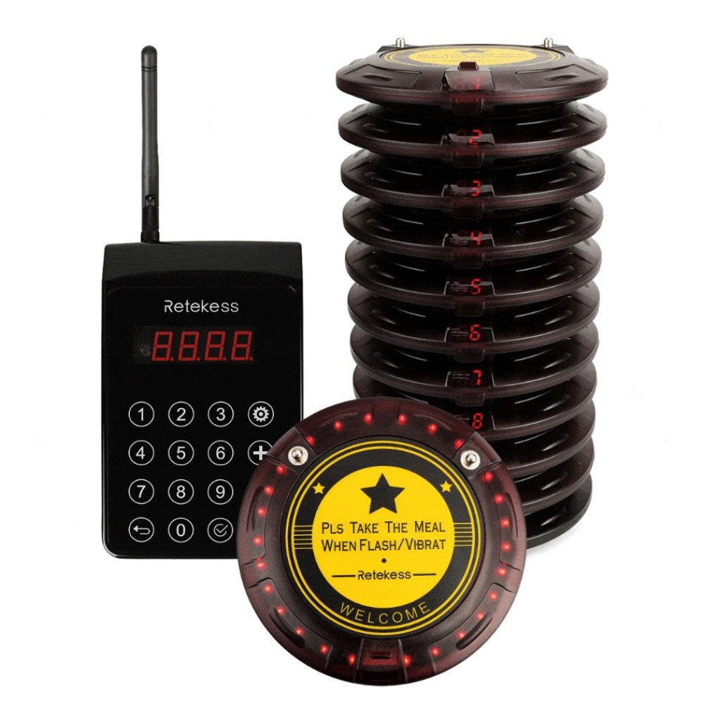 Retekess TD103 iškvietimo sistema su 10 imtuvų restoranams ir klinikoms