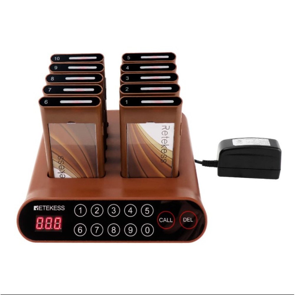 Retekess T116A belaidė iškvietimo sistema su 10 imtuvų restoranams ir klinikoms