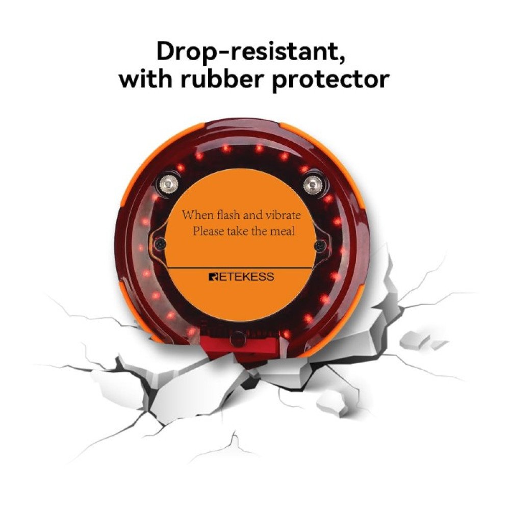 Retekess TD156 – vandeniui atsparūs klientų imtuvai su įkrovimo baze (10 vnt.) Retekess TD156 IP67 atspari iškvietimo sistema su 10 imtuvų restoranams ir klinikoms