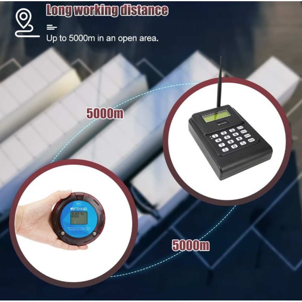 Klientų iškvietimo sistema – 10 vartotojų Retekess TD166 ilgos distancijos