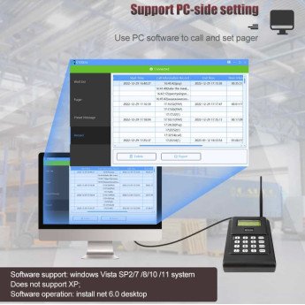 Klientų iškvietimo sistema – 10 vartotojų Retekess TD166 ilgos distancijos