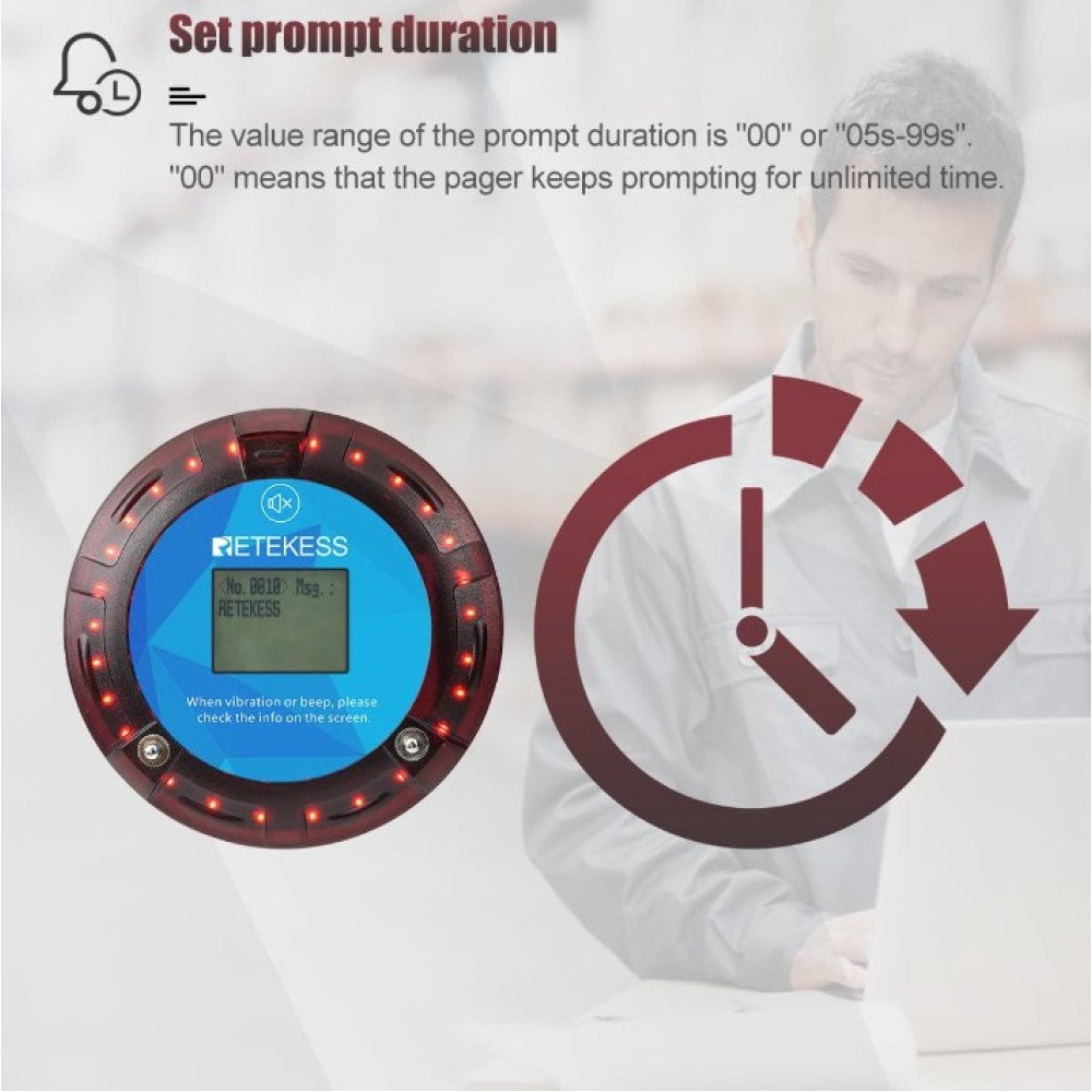 Klientų iškvietimo sistema – 10 vartotojų Retekess TD166 ilgos distancijos