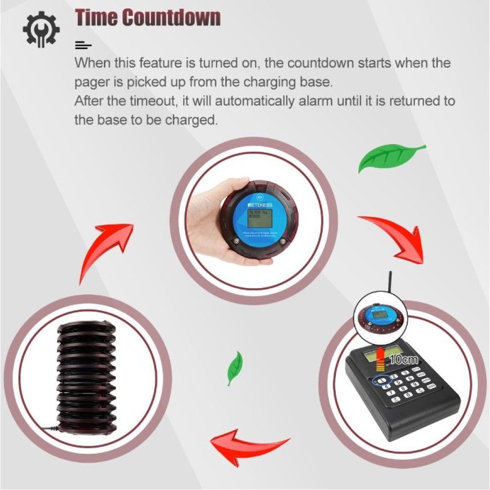 Klientų iškvietimo sistema – 10 vartotojų Retekess TD166 ilgos distancijos