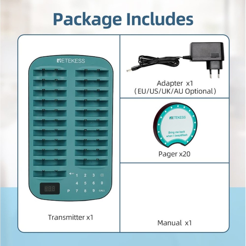 Klientų iškvietimo sistema – 20 vartotojų Retekess TD167A