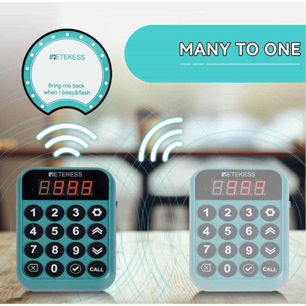 Klientų iškvietimo sistema – 24 vartotojų Retekess TD168R Klientų iškvietimo sistema – 24 vartotojų Retekess TD168R