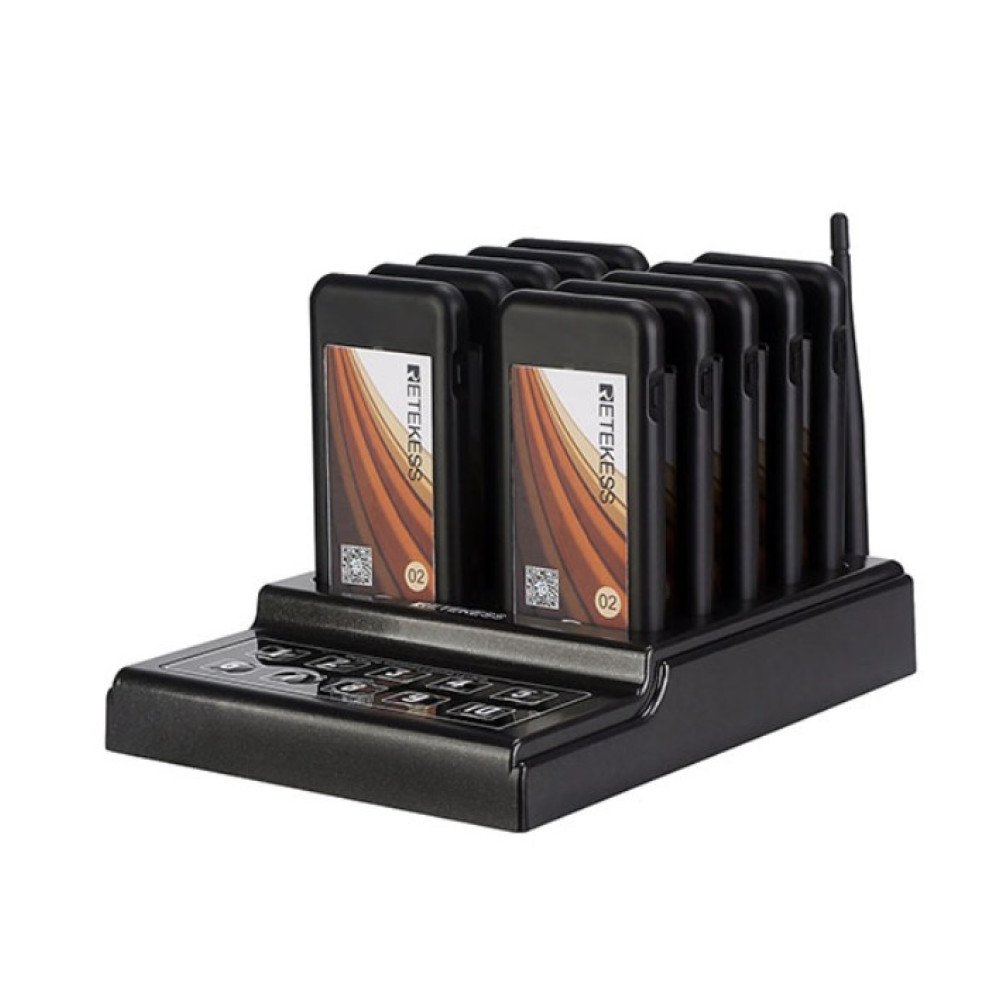 Retekess TD174 belaidė iškvietimo sistema su 10 imtuvų restoranams ir klinikoms