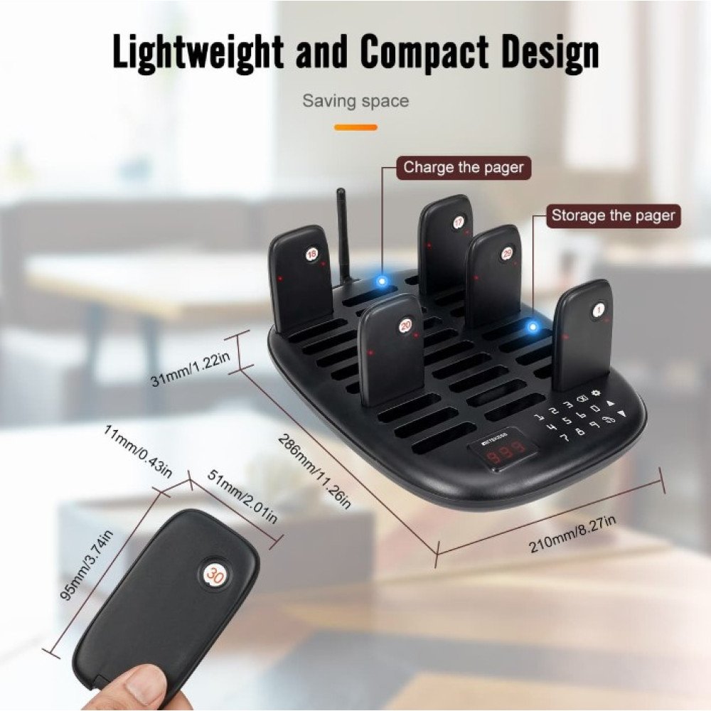 Klientu iskvietimo sistema – 30 vartotoju Retekess TD175P Dideles talpos