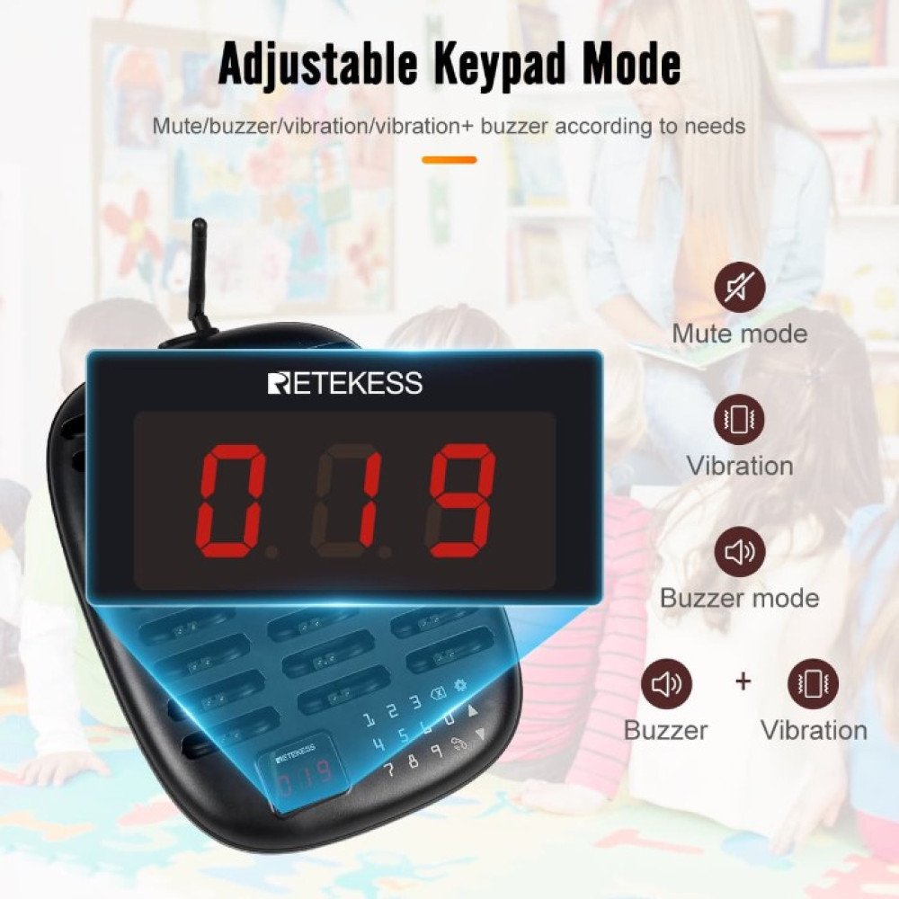 Klientu iskvietimo sistema – 30 vartotoju Retekess TD175P Dideles talpos