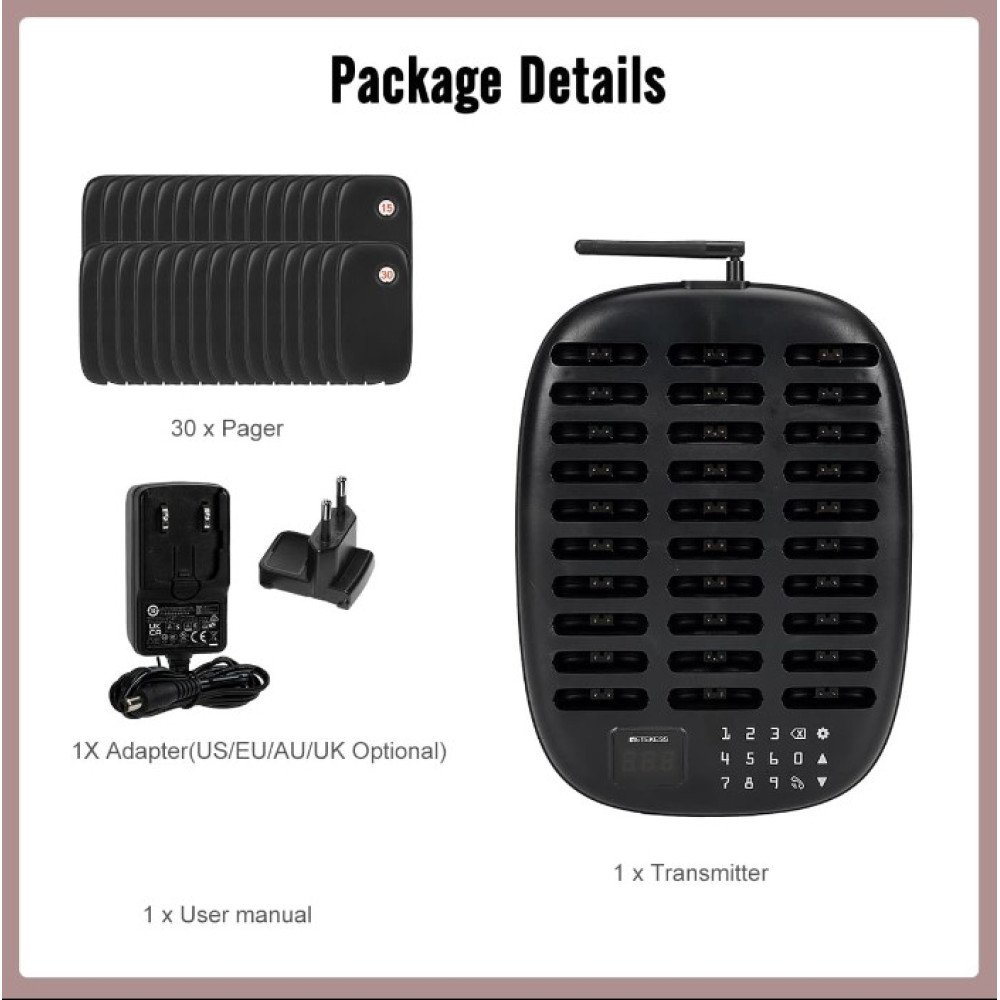 Klientu iskvietimo sistema – 30 vartotoju Retekess TD175P Dideles talpos