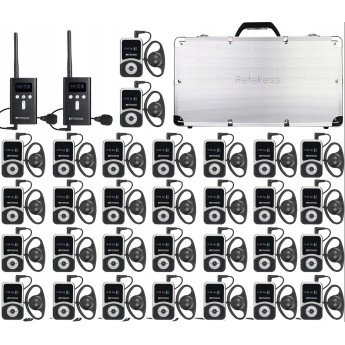 Bevielė gido sistema Retekess T130S T131S – 30 vartotojų rinkinys su įkrovimo dėklu turizmui