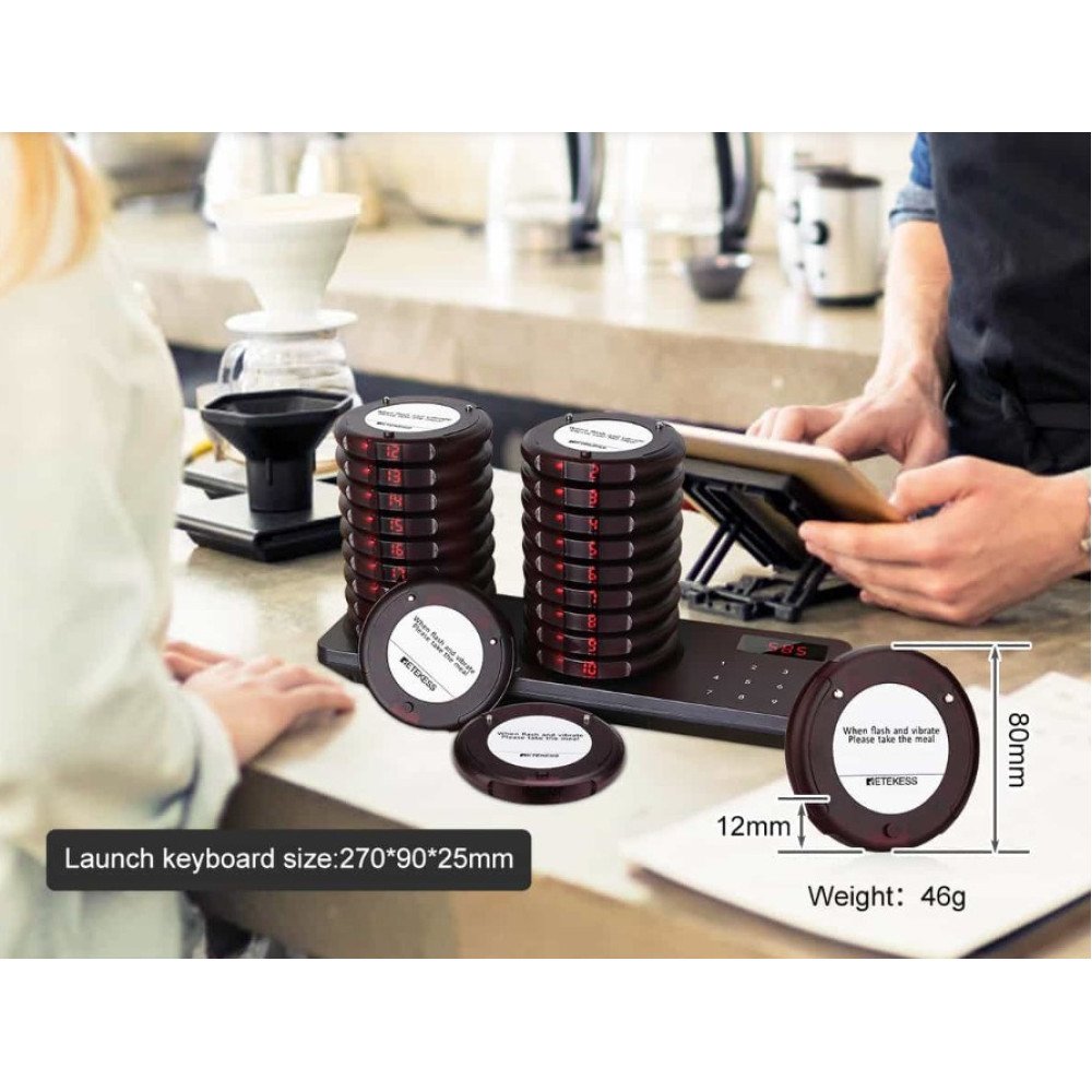 Klientu iskvietimo sistema – 20 vartotoju Retekess TD163 Klientu iskvietimo sistema – 20 vartotoju Retekess TD163